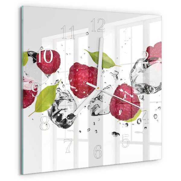 Wanduhr quadratisch Himbeeren