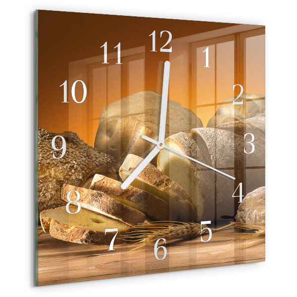 Wanduhr quadratisch Brot