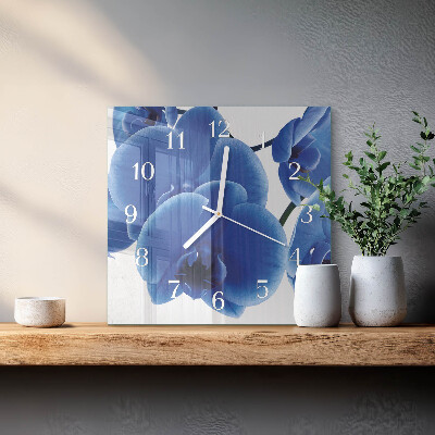 Wanduhr quadratisch Orchidee
