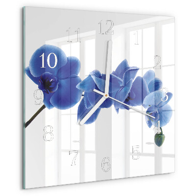 Wanduhr quadratisch Orchidee