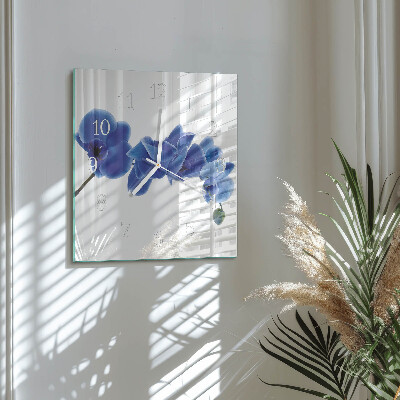 Wanduhr quadratisch Orchidee
