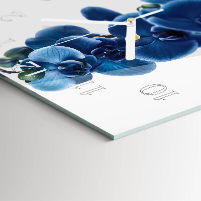 Wanduhr quadratisch Orchidee