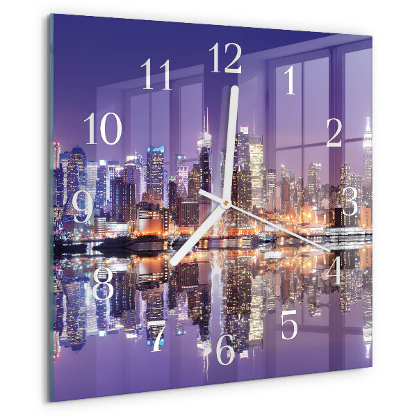 Wanduhr quadratisch Stadt