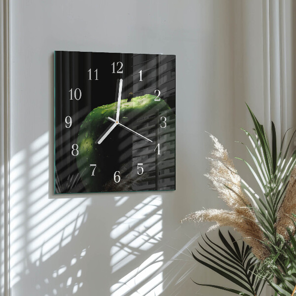 Wanduhr quadratisch Apfel