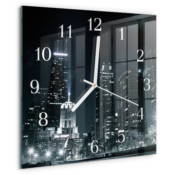 Wanduhr quadratisch Stadt