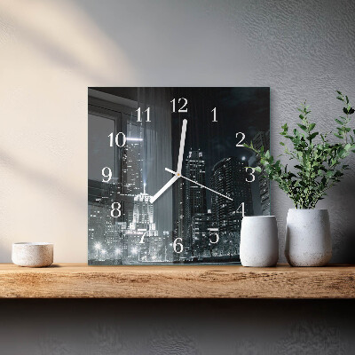 Wanduhr quadratisch Stadt