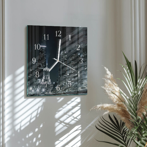 Wanduhr quadratisch Stadt