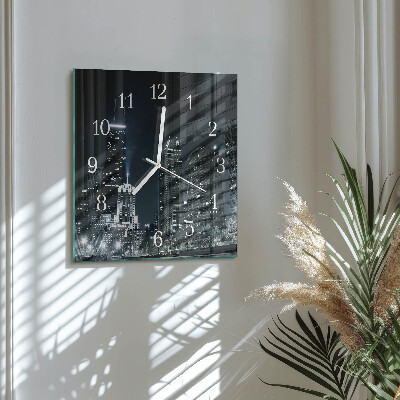 Wanduhr quadratisch Stadt