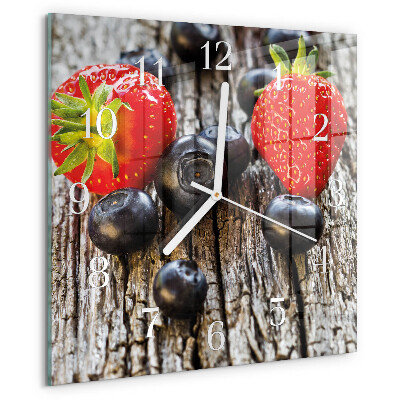 Wanduhr quadratisch Blaubeeren