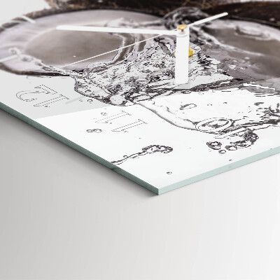 Wanduhr quadratisch Kokosnüsse