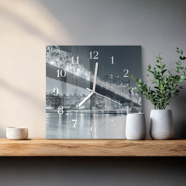 Wanduhr quadratisch Brücke