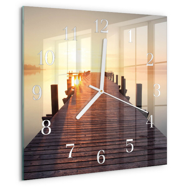 Wanduhr quadratisch Brücke über den See