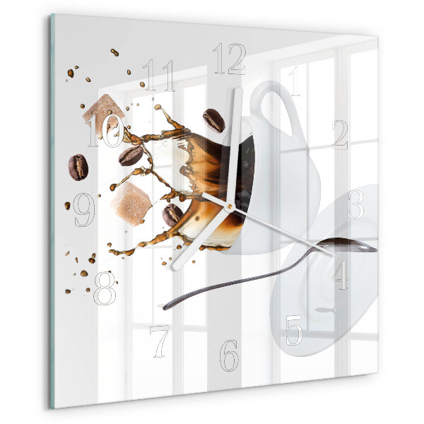 Wanduhr quadratisch Tasse