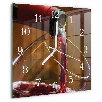 Wanduhr quadratisch Wein