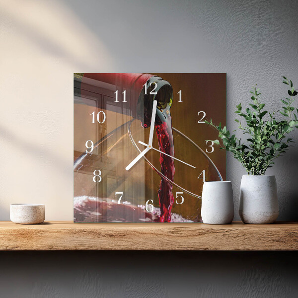 Wanduhr quadratisch Wein