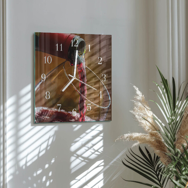 Wanduhr quadratisch Wein