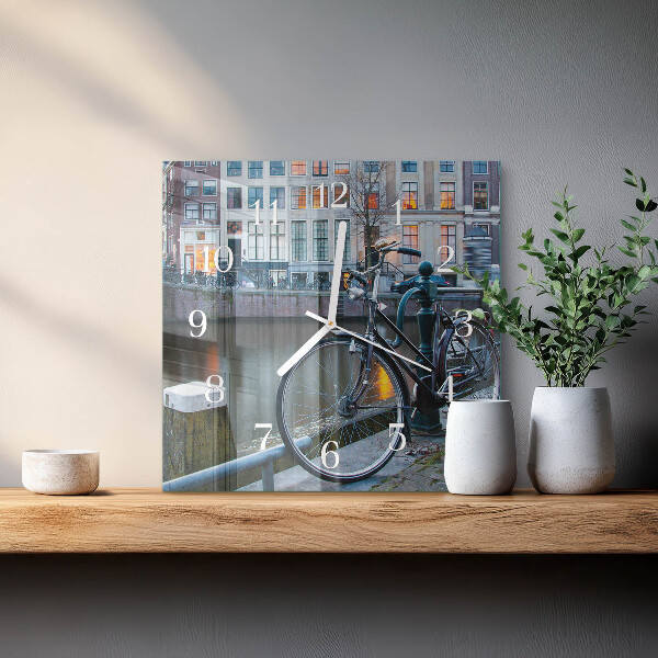 Wanduhr quadratisch Fahrrad
