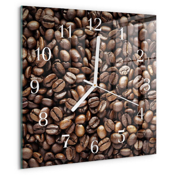Wanduhr quadratisch Kaffeebohnen