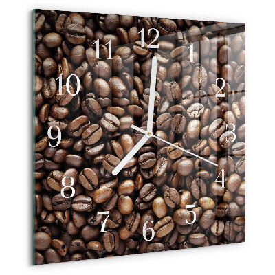 Wanduhr quadratisch Kaffeebohnen