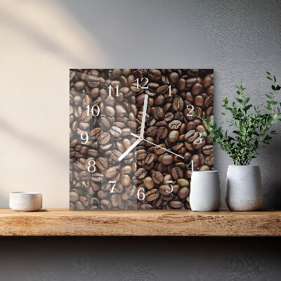 Wanduhr quadratisch Kaffeebohnen