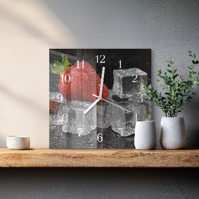 Wanduhr quadratisch Erdbeereis