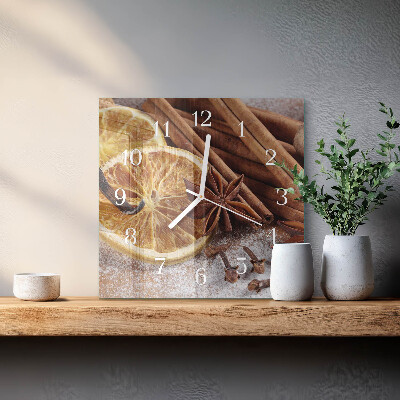 Wanduhr quadratisch Zimtanis