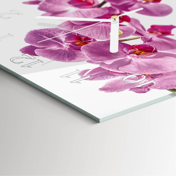 Wanduhr quadratisch Orchidee
