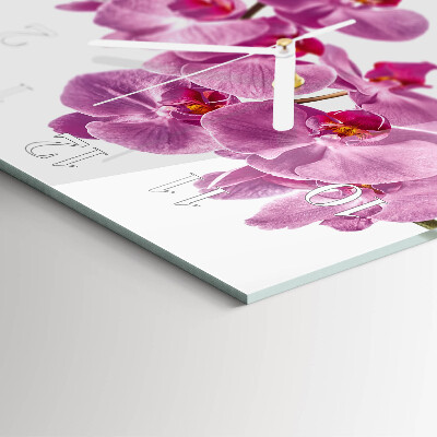 Wanduhr quadratisch Orchidee