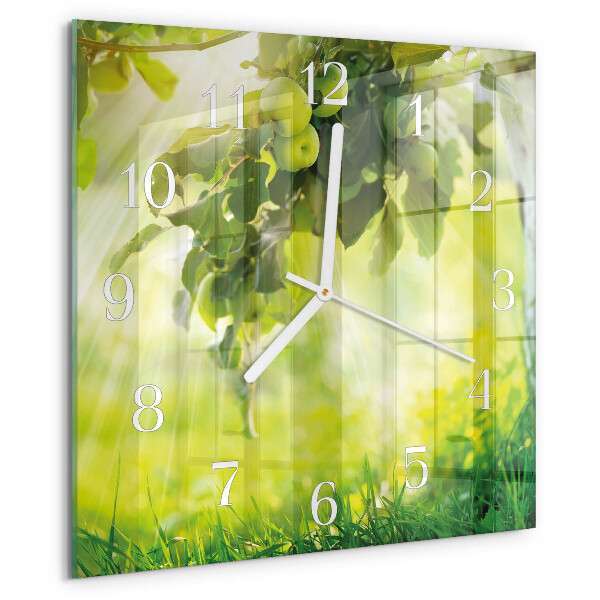 Wanduhr quadratisch Apfelbaum