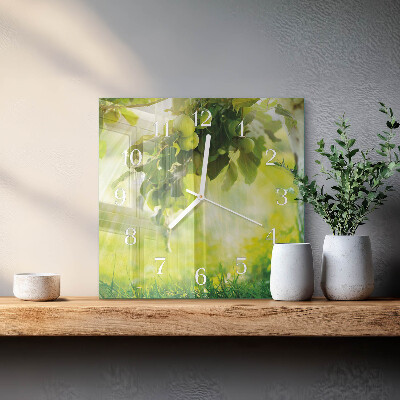 Wanduhr quadratisch Apfelbaum