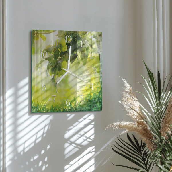 Wanduhr quadratisch Apfelbaum