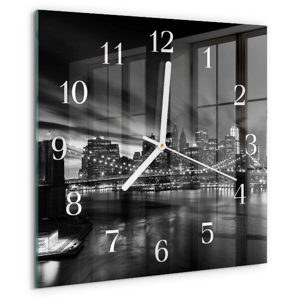 Wanduhr quadratisch Stadt