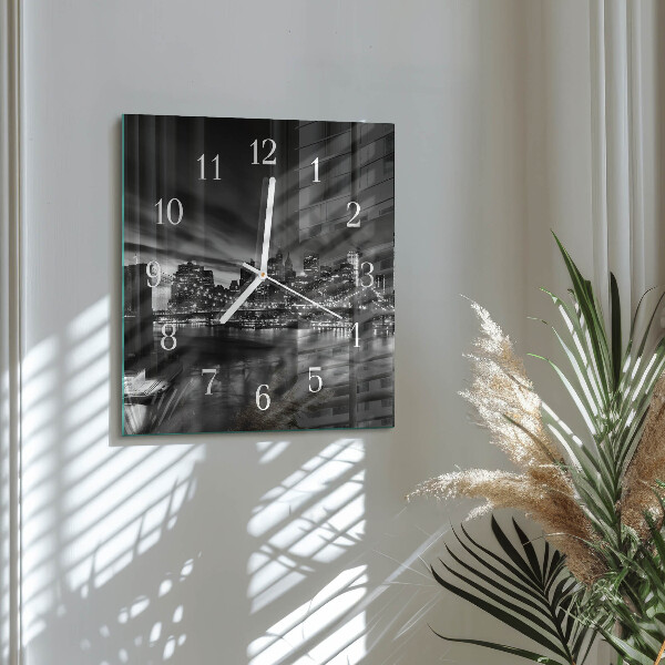 Wanduhr quadratisch Stadt