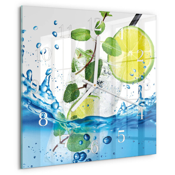 Wanduhr quadratisch Limette und Minze