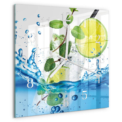 Wanduhr quadratisch Limette und Minze