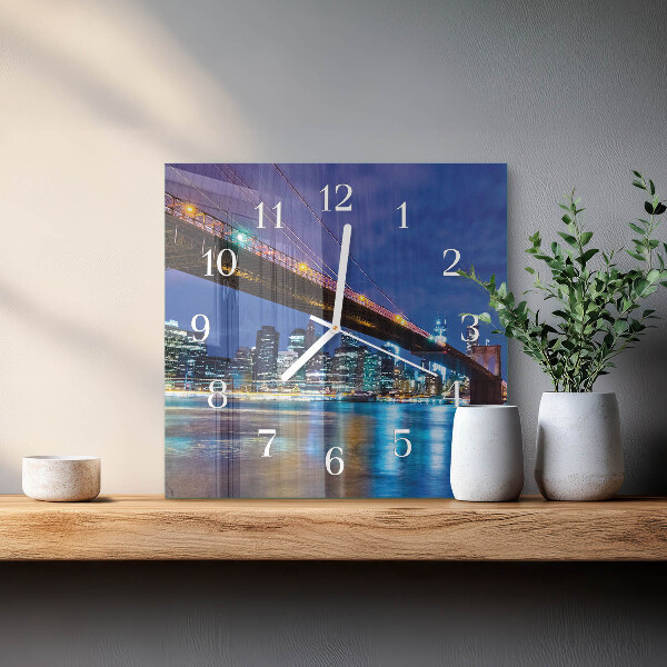 Wanduhr quadratisch Brücke