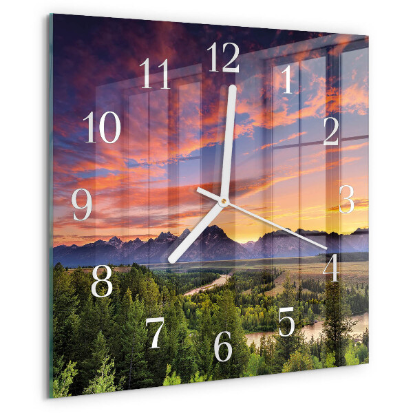 Wanduhr quadratisch Landschaft
