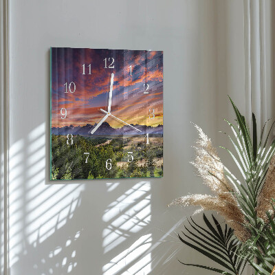 Wanduhr quadratisch Landschaft