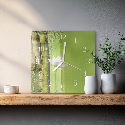 Wanduhr quadratisch Bambus