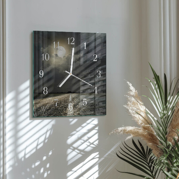Wanduhr quadratisch Mondbahn