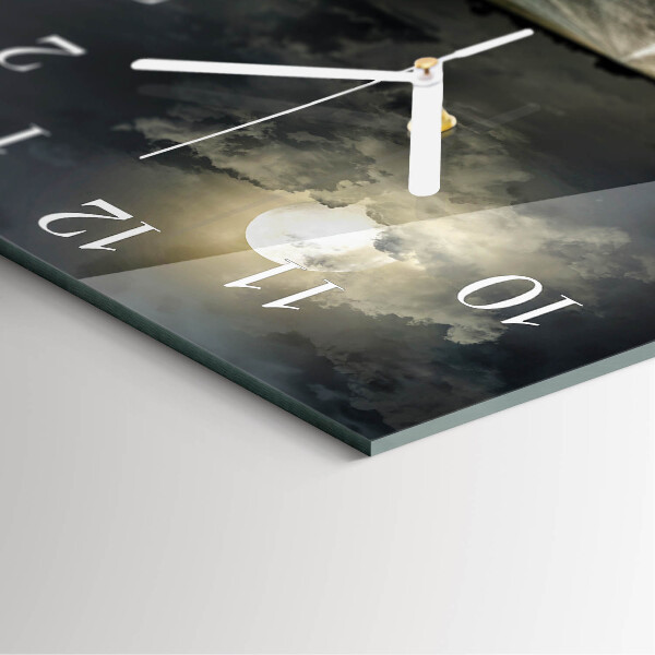 Wanduhr quadratisch Mondbahn
