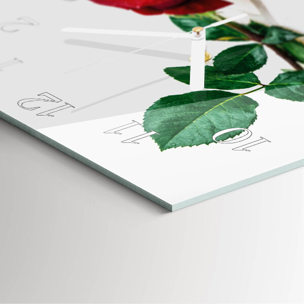 Wanduhr quadratisch Rose
