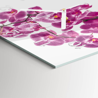 Wanduhr quadratisch Orchidee
