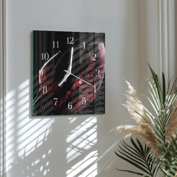 Wanduhr quadratisch Wein