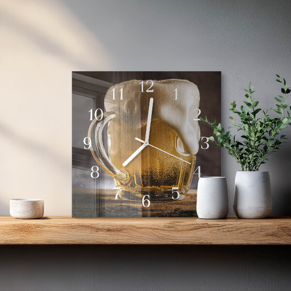 Wanduhr quadratisch Bier