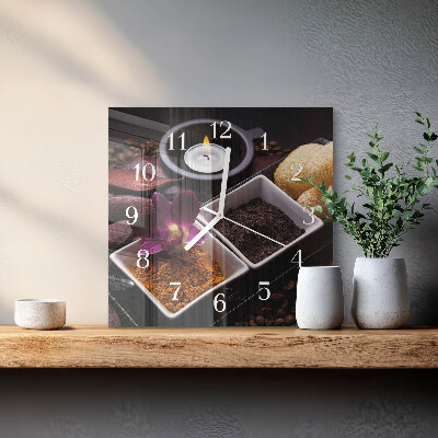 Wanduhr quadratisch Orchidee