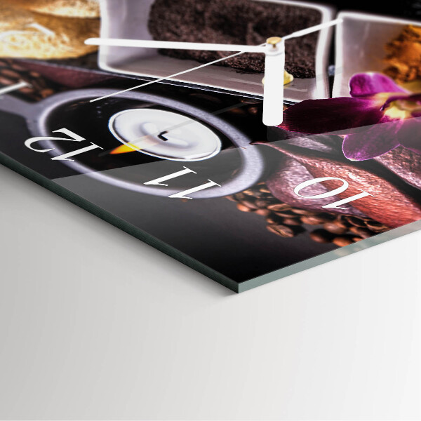 Wanduhr quadratisch Orchidee
