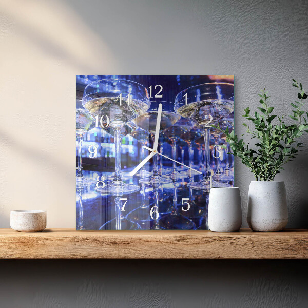 Wanduhr quadratisch Gläser