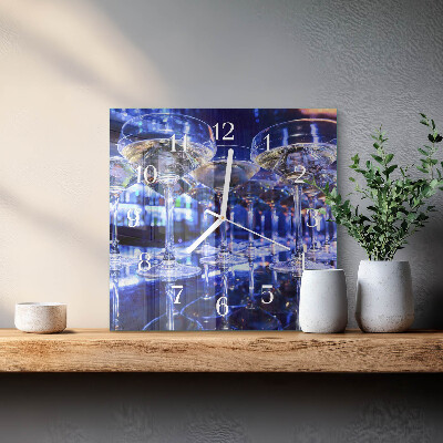 Wanduhr quadratisch Gläser