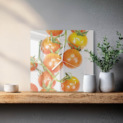 Wanduhr quadratisch Tomaten